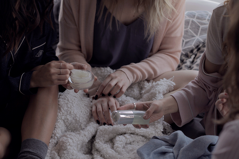 Beauty Pyjama Night with the Girls, Shiseido Beauty Sleeping Mask, Quick Fix Mist Spray