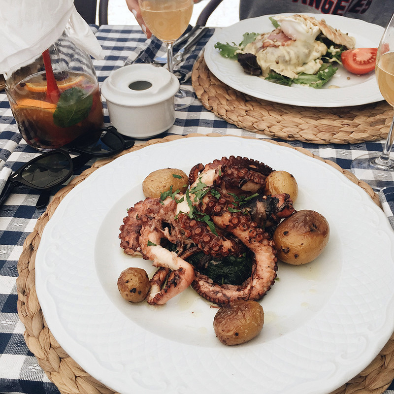 grilled octopus at Café Royale