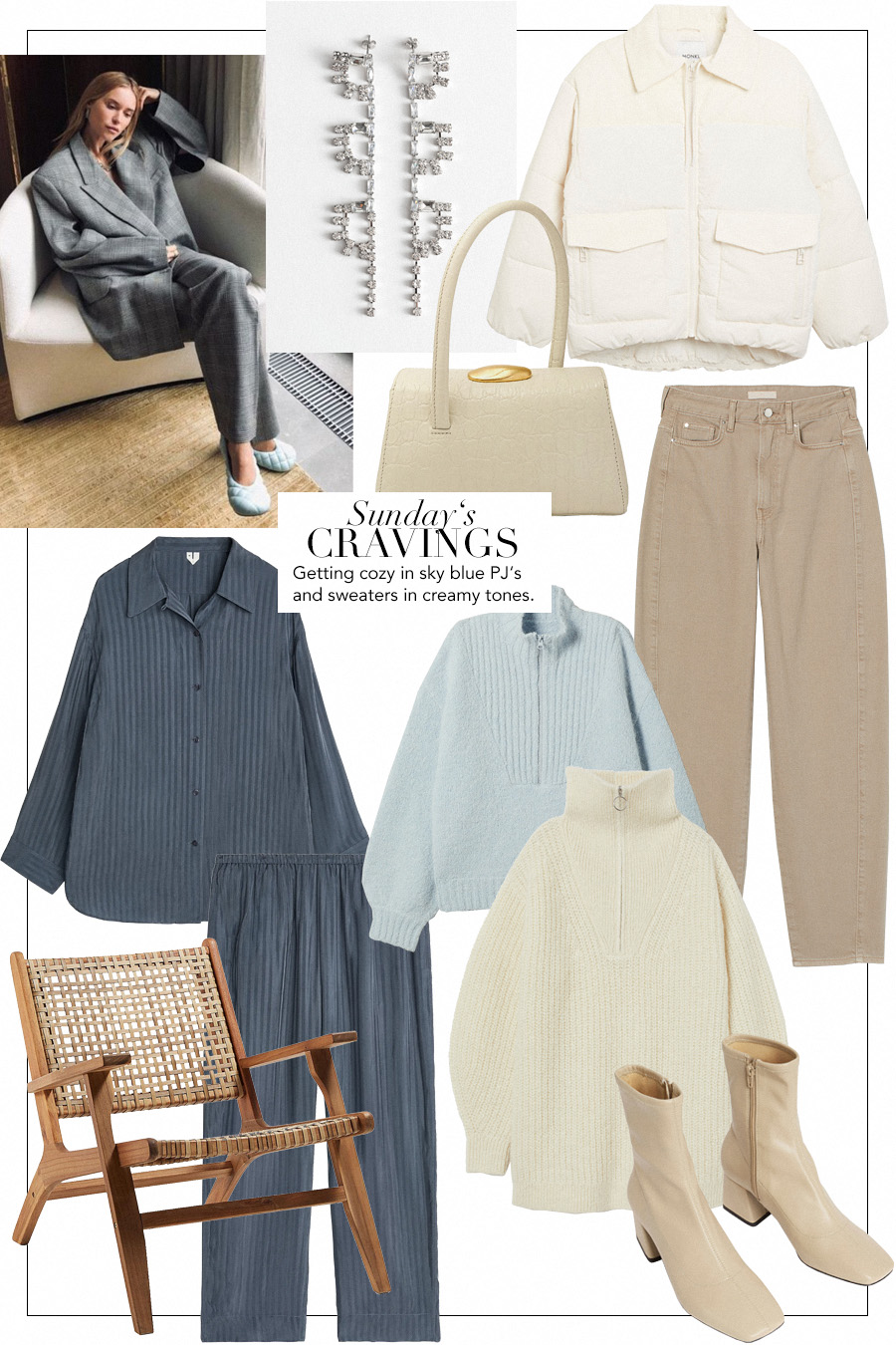 Sunday’s Cravings: Cozy in sky blue and creamy tones
