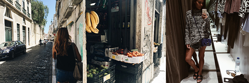 Lisbon Streets, Fruit Stand and Shopping