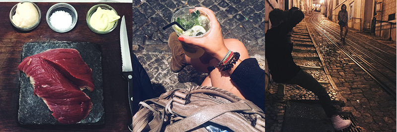 Steak on the Stone at Restaurante Cabacas, Mojito in Bairro Alto, Outfit Shooting