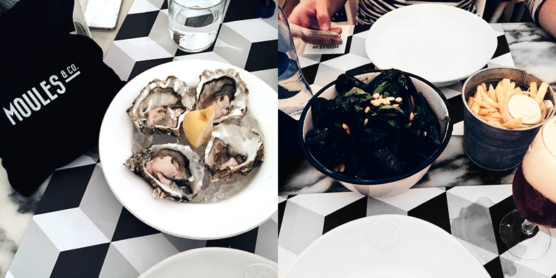 Best Dinner at Moules & Beer: Oysters & Moules with Pesto